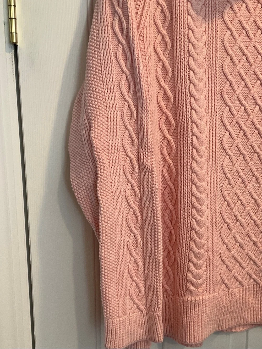 Talbots Light Pink Cable Turtleneck Sweater